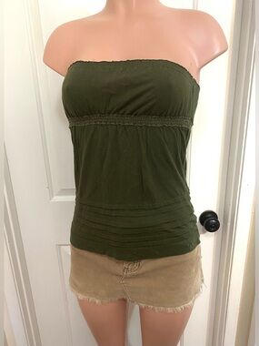 Y2k vintage Abercrombie green babydoll tube top.